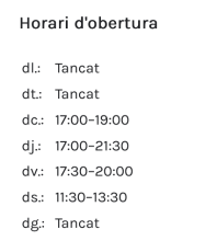 HORARI imaginART espai creatiu d´arts plàstiques